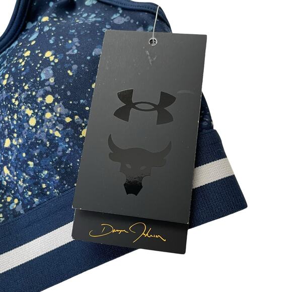 Under Armour Womens Sports Cross Back Bra Size XS Project Rock Compression Navy - Picture 9 of 10